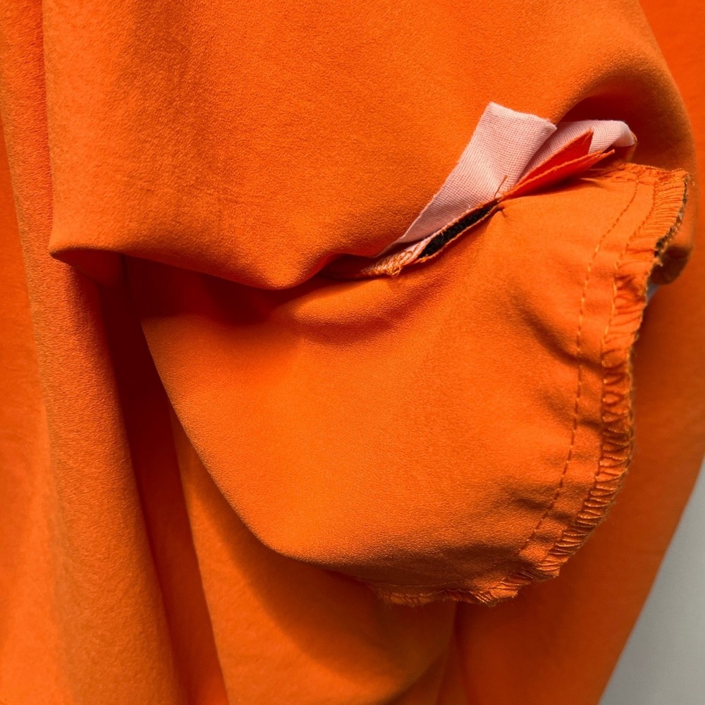 Joseph Ribkoff Orange Zip‎ Front Sporty Shift Dress Striped Trim Sz 8 Luxury - Picture 3 of 8